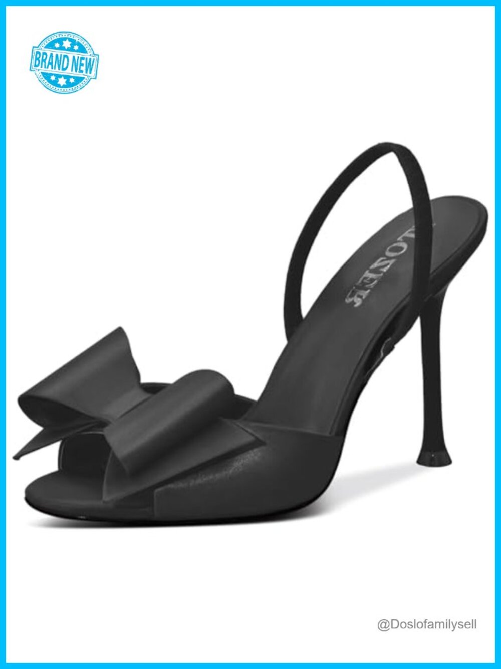 Satin Slingback Open Toe Stiletto Heeled Mules with Bow